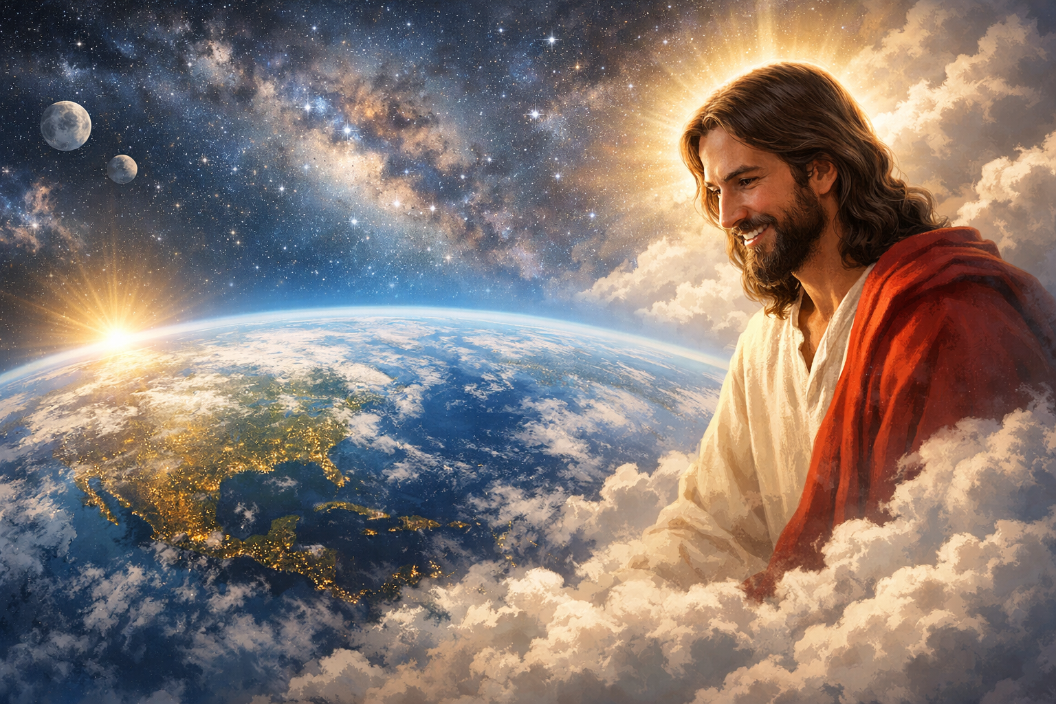 Jesus Overlooking Earth